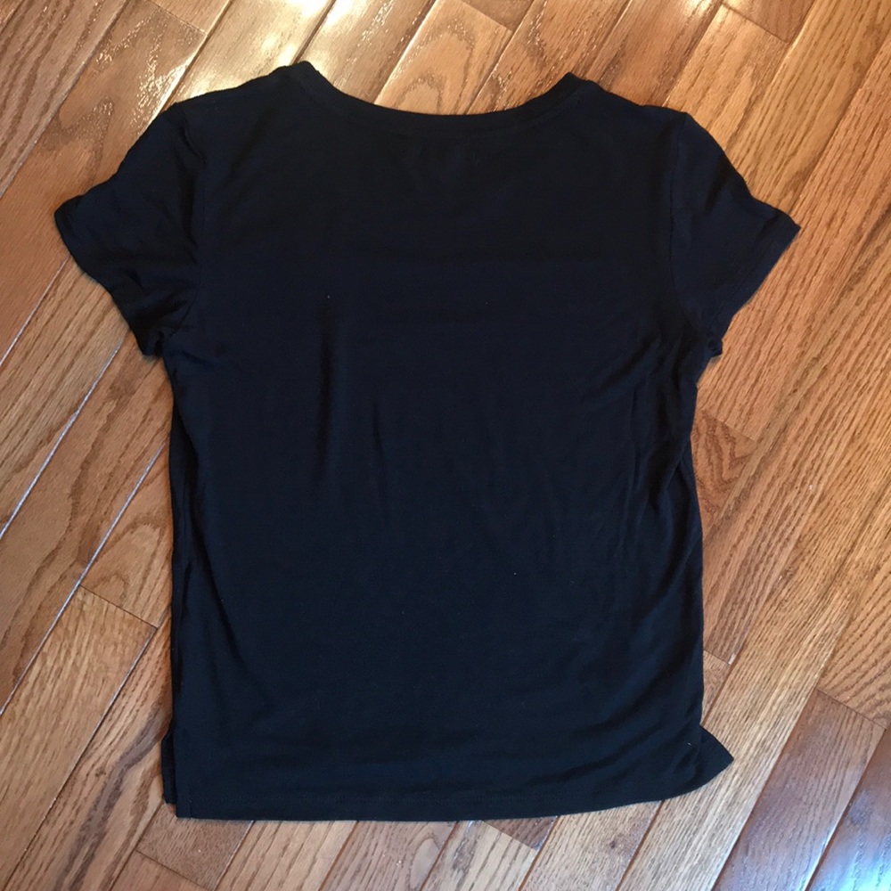 NWOT good vibes only black crop shirt - Picture 3 of 3